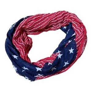 Infinity Scarf Gauzy American Flag Red White And Blue Stars And Stripes